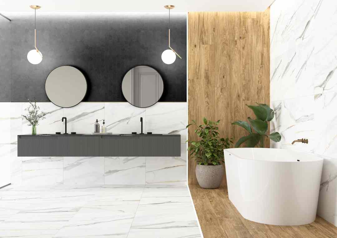 Amb Emporio 60x60 Ragusa Umber 20x120 Mosaico Hexagon Elite Black 32,5x22,5