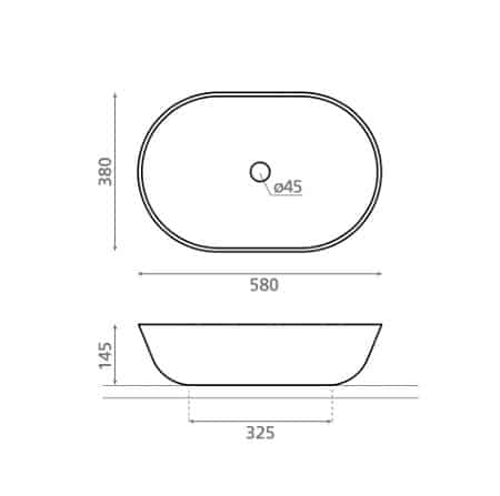Agra Oval 580x380x145