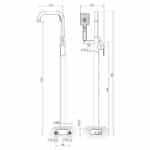 S2 - Samostojeća baterija za kadu, Black matt - 233109B