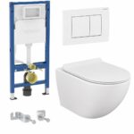 WC set 3u1, GEBERIT ugradni vodokotlić, OPTIMO šolja, bela tipka